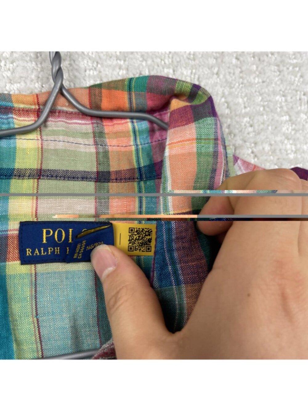 Polo Ralph Lauren Western Linen Button Up Dress Shirt Men Sz M Multicolor Plaid - Picture 7 of 16